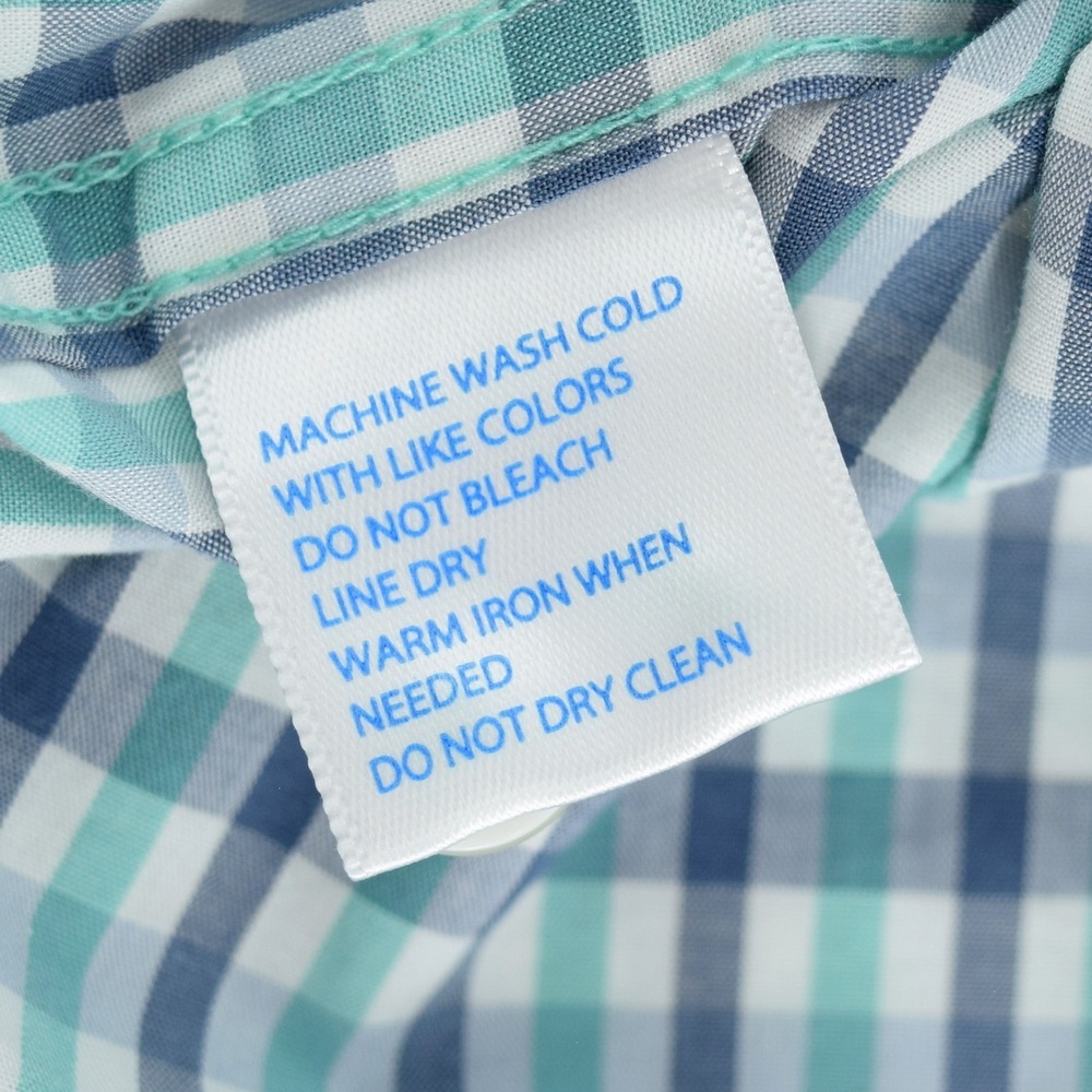 Southern Tide Men's XL Nassau Gingham Cotton Stretch LS Sport Shirt Green Blue - Picture 10 of 15
